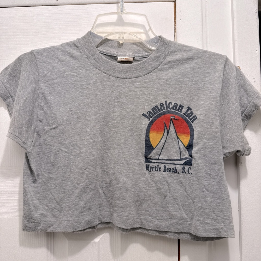 Roach Medium Jamaican Tan Grey Myrtle Beach Crop Top